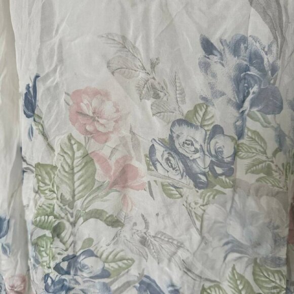 ELENA BALDI Stunning Wrinkle Effect Italian Silk Boho Double-Layer Top - Size L - Picture 3 of 7